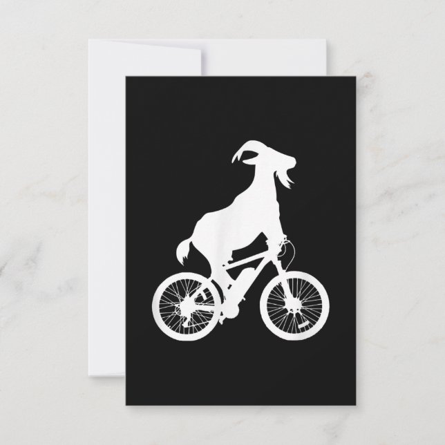 Goat Bicycle Rider Funny Goat Lover Graphic RSVP Card (Front)