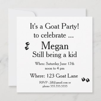 Goat Birthday Party Invitation | Zazzle