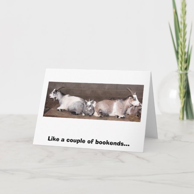 Goat Bookends Card (Front)