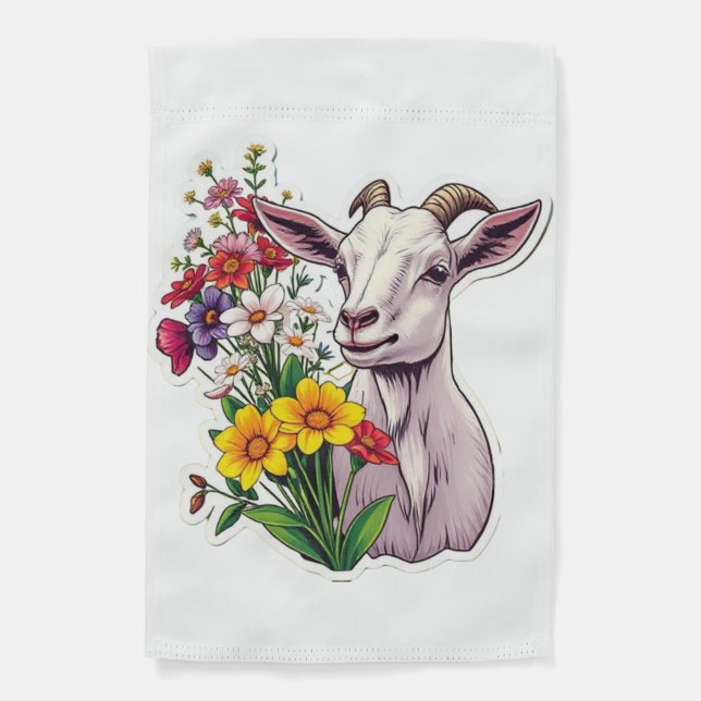 Goat Bouquet Garden Flag (Front)
