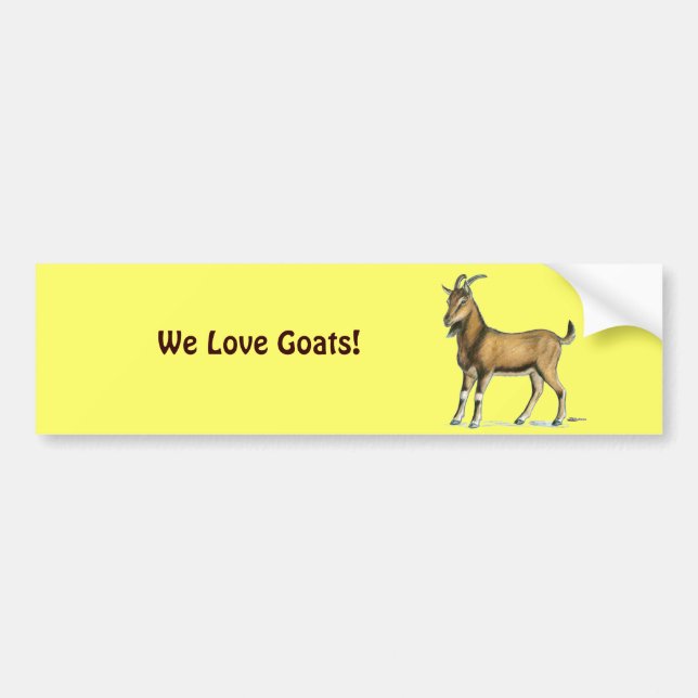 Goat:  Brown Bumper Sticker (Front)