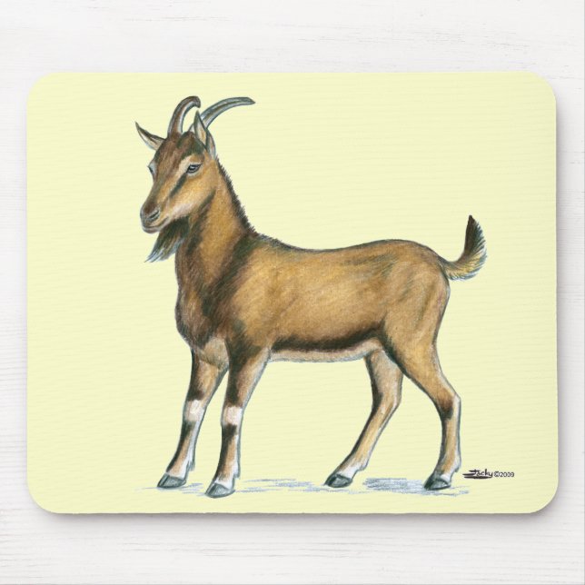 Goat:  Brown Mouse Pad (Front)