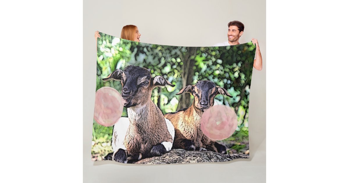 GOAT Bubblegum Baby Goats by GetYerGoat™ Fleece Blanket Zazzle