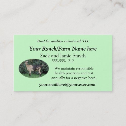 Goat Business Card_add your own picture  words Business Card
