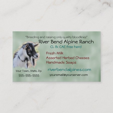 Goat Business Card- Customize-add Your Own Photo Business Card