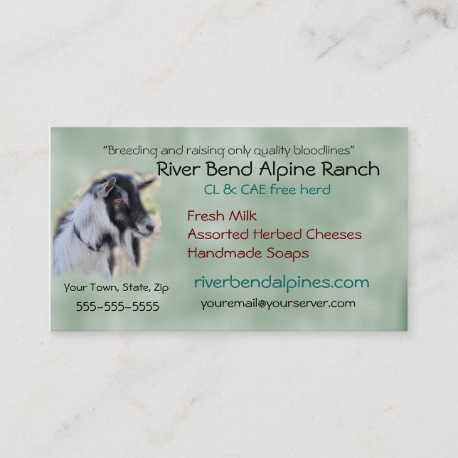 Goat Business Card- customize-add your own photo Card (Front)