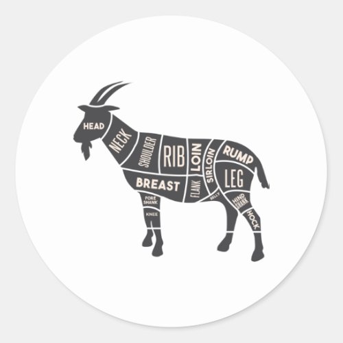 Goat Butcher Classic Round Sticker