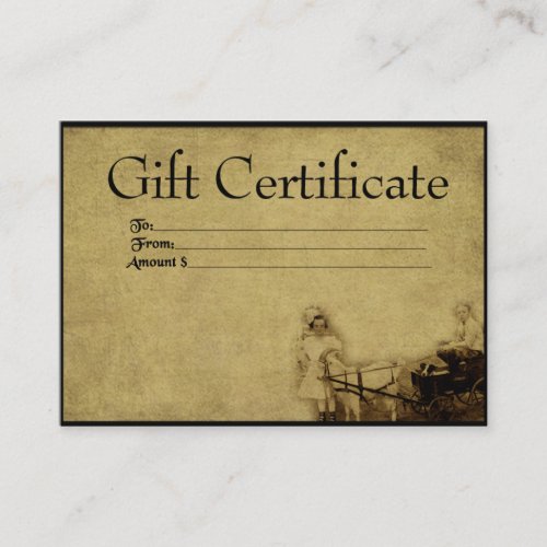 Goat Cart  Kids_ Prim Gift Certificate Cards