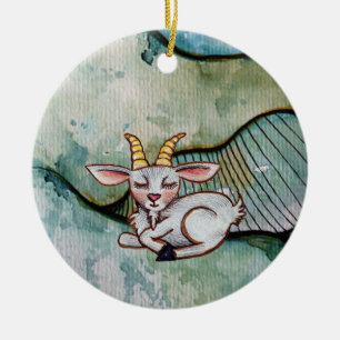 Goat ceramic ornament
