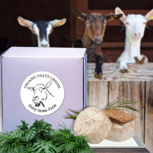 Goat Cheese Business Name Black and White Classic Round Sticker