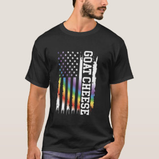 Goat Cheese United States Distressed Rainbow w US T-Shirt