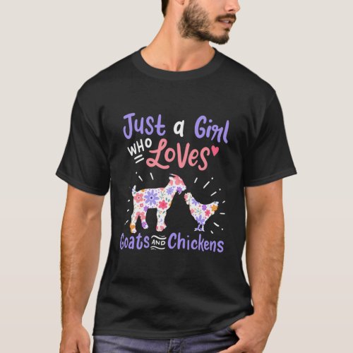 Goat Chicken Just A Who Loves Goats And Chickens T_Shirt