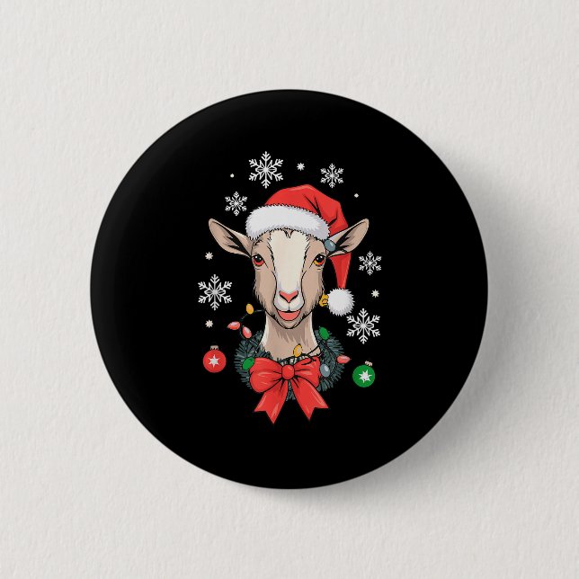 Goat Christmas  Button (Front)