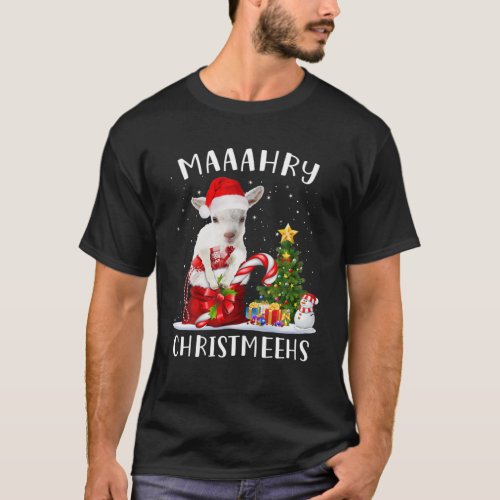 Goat Christmas Cute Maaahry Christmeehs Funny Merr T_Shirt