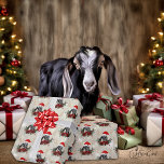 Goat Christmas Cute Nubian Baby Goat in Antlers Wrapping Paper
