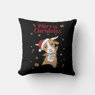 Goat Christmas Goats Winter Animals Adult Cloth Fa Throw Pillow