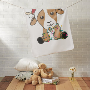 Goat Christmas Goats Winter Animals Baby Blanket