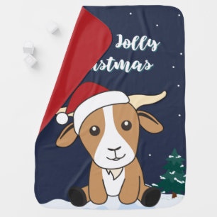 Goat Christmas Goats Winter Animals Baby Blanket