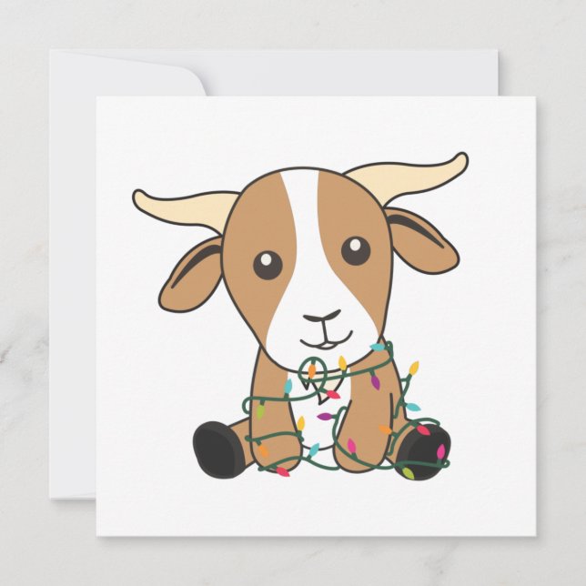 Goat Christmas Goats Winter Animals Invitation (Front)