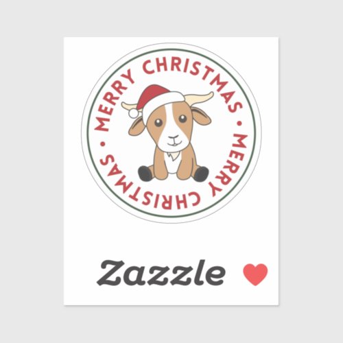 Goat Christmas Goats Winter Animals Sticker