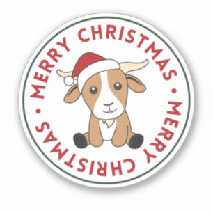 Goat Christmas Goats Winter Animals Sticker