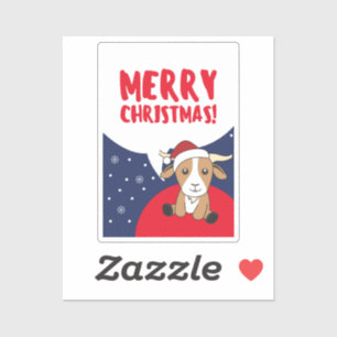Goat Christmas Goats Winter Animals Sticker
