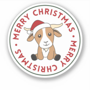 Goat Christmas Goats Winter Animals Sticker