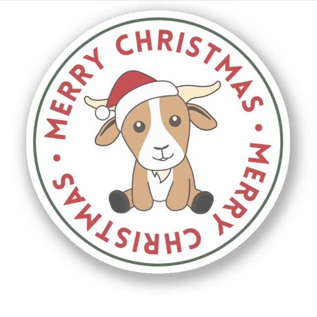 Goat Christmas Goats Winter Animals Sticker (Front)