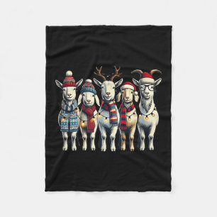 Goat Christmas Goats Xmas Goat Lover Fleece Blanket