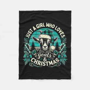 Goat Christmas Goats Xmas Goat Lover Fleece Blanket