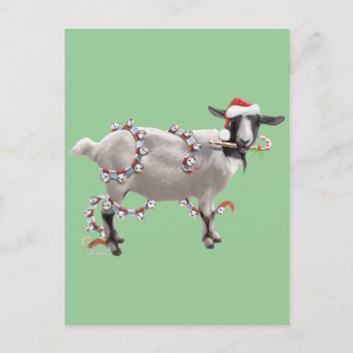 Goat Christmas Holiday Postcard