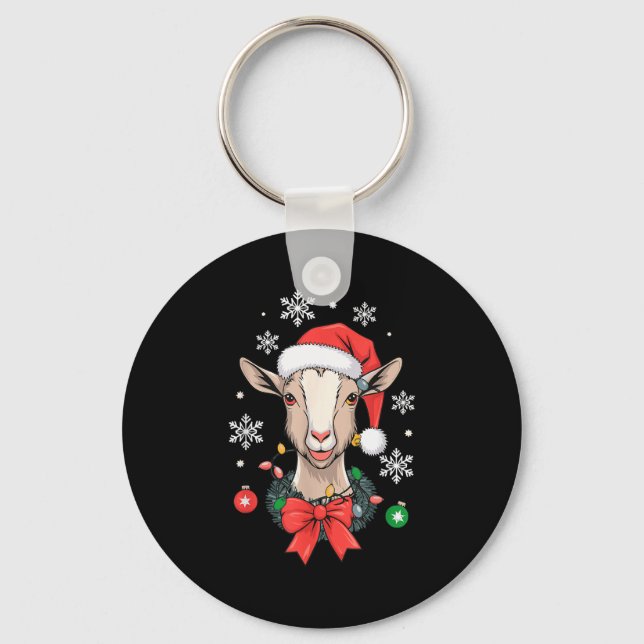 Goat Christmas  Keychain (Front)