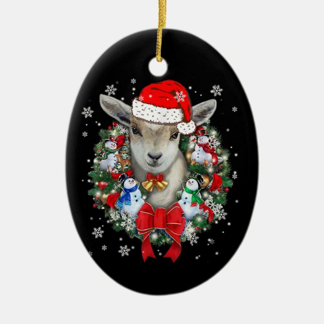 Goat Christmas Ornament Decoration Gift X-mas (Front)