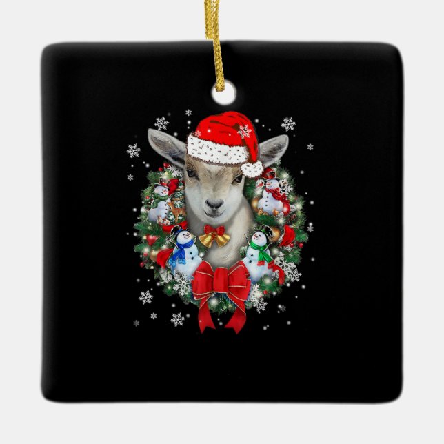 Goat Christmas Ornament Decoration Gift X-mas (Front)