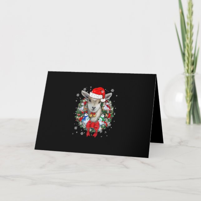 Goat Christmas Ornament Decoration Gift X-mas Holiday Card (Front)