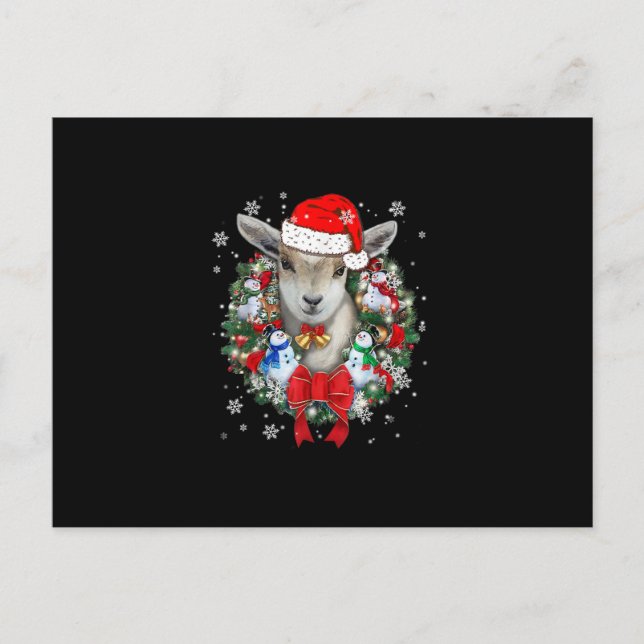 Goat Christmas Ornament Decoration Gift X-mas Invitation Postcard (Front)