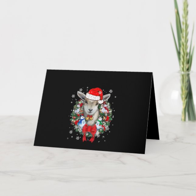 Goat Christmas Ornament Decoration Gift Xmas Gift Card (Front)
