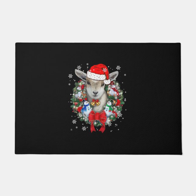 Goat Christmas Ornament Decoration Gift Xmas Gift Doormat (Front)