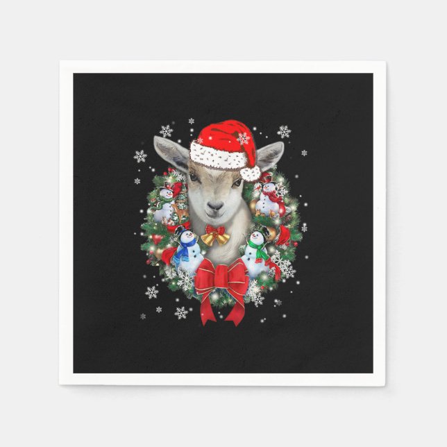 Goat Christmas Ornament Decoration Gift Xmas Gift Napkins (Front)