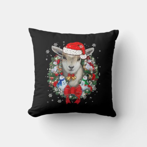 Goat Christmas Ornament Decoration Gift Xmas Gift Throw Pillow
