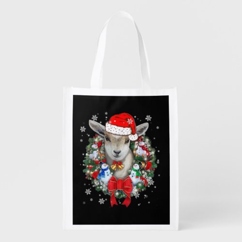 Goat Christmas Ornament Grocery Bag