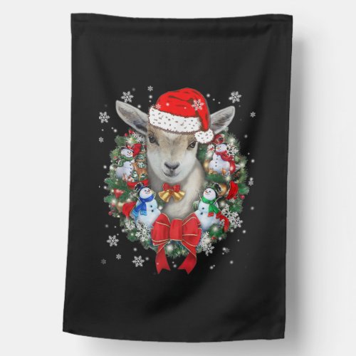 Goat Christmas Ornament House Flag