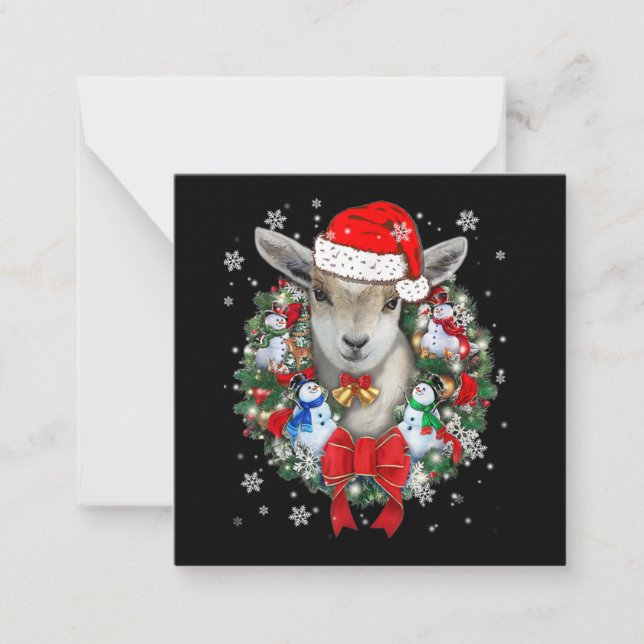 Goat Christmas Ornament Note Card (Front)
