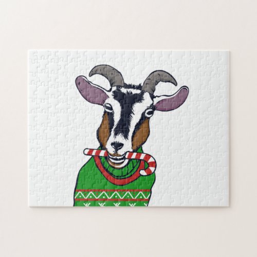 Goat Christmas Sweater Jigsaw Puzzle