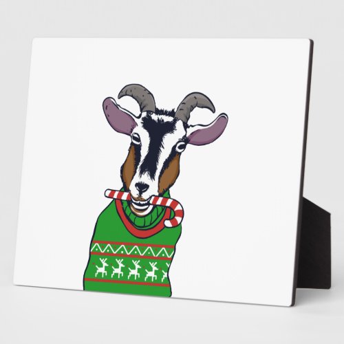 Goat Christmas Sweater Plaque