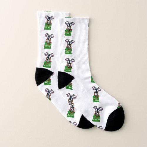 Goat Christmas Sweater Socks