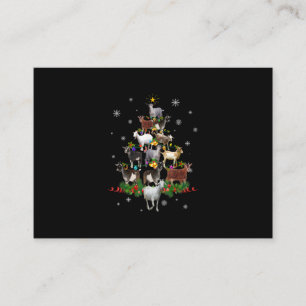 Goat Christmas Tree Snow Goat Xmas Business Card