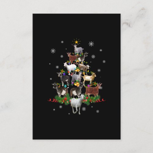 Goat Christmas Tree Snow Goat Xmas Enclosure Card