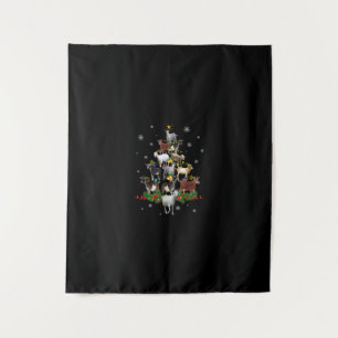 Goat Christmas Tree Snow Goat Xmas Tapestry