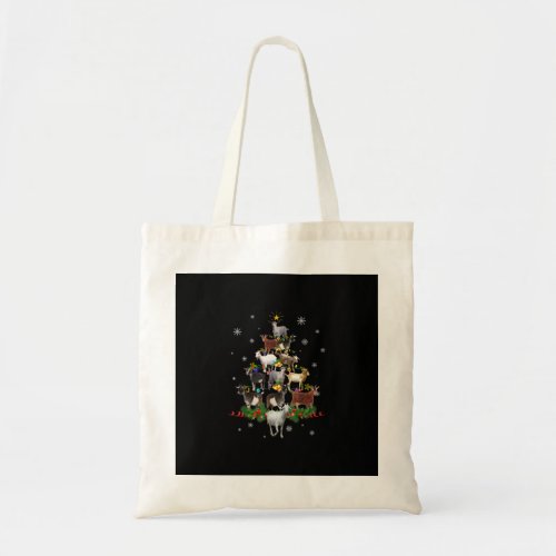 Goat Christmas Tree Snow Goat Xmas Tote Bag